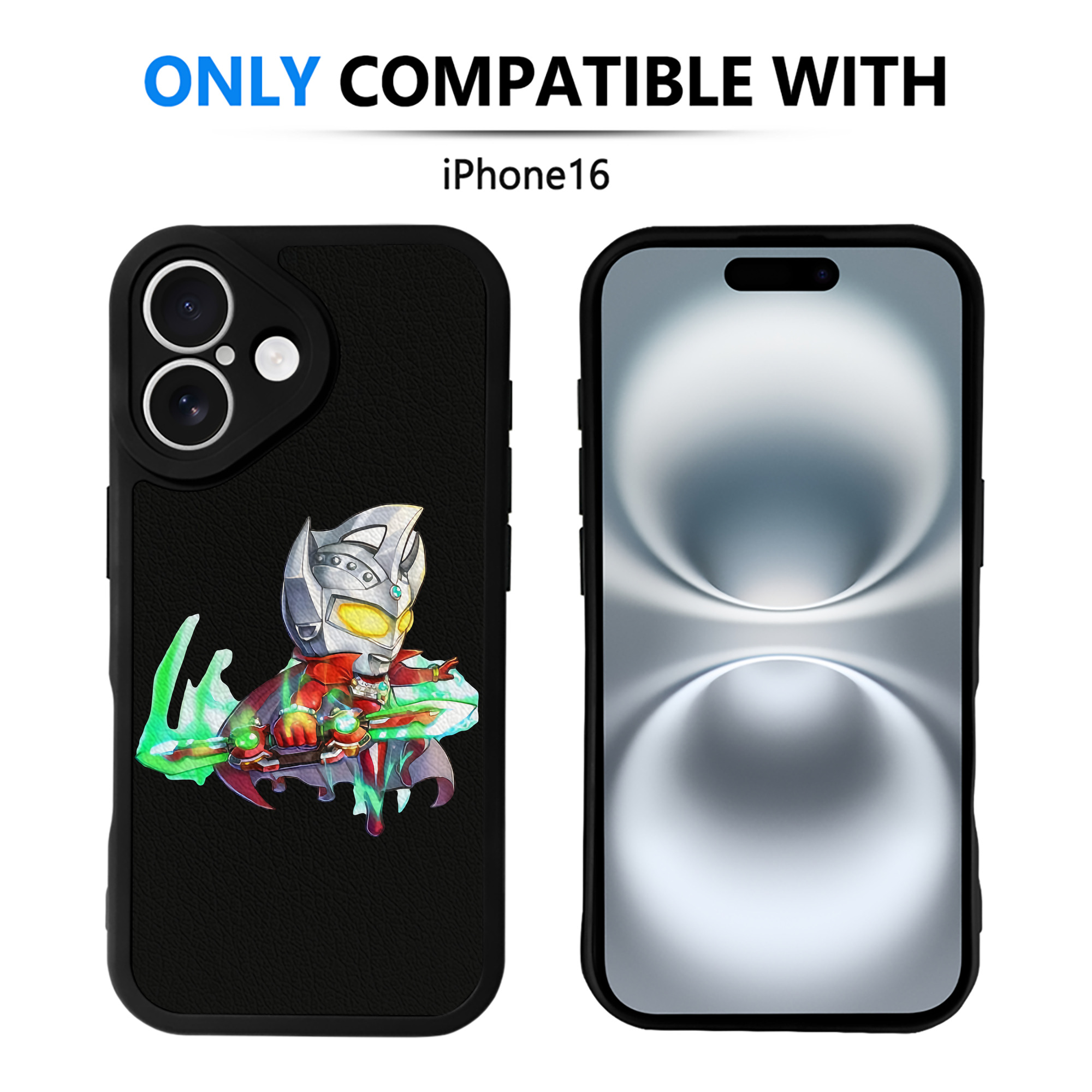 （画像用） ウルトラマン Ultraman 【iPhone 16シリーズ対応】シリコンスマホケース（レザー調） 材質：シリコン